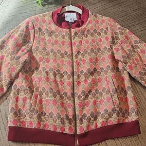 Chloe Oliver Anthropologie geo jacquard jacket size M excellent condition